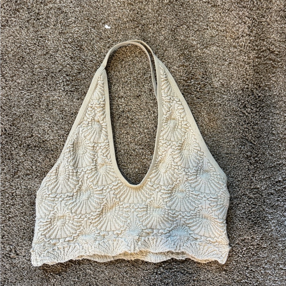 Free People Cream Halter Top
